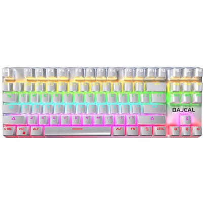 BAJEAL 87 toetsen mechanisch toetsenbord bedraad gaming mechanisch toetsenbord met mechanische blauwe schakelaar RGB wit