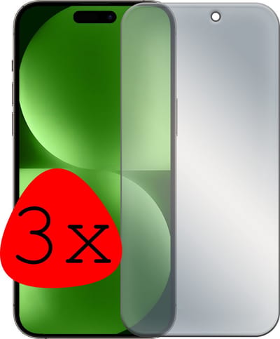 Screenprotector - 3 Stuks Geschikt voor Apple iPhone 15 - Privacy Filter - Beschermglas - Gehard Glas - Tempered Glass - Screen Protector