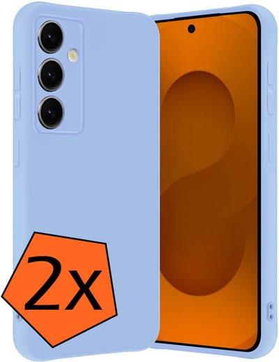 Hoes - 2 Stuks - Geschikt voor Samsung Galaxy S25 FE - Sterk & Shockproof - Case Siliconen - Back Cover - Telefoon Hoes - Lichtblauw