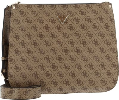GUESS Schoudertas Meridian Shoulder Bag Latte Logo Lichtbruin