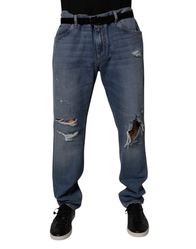 Ontspannen Pasvorm Gescheurde Jeans