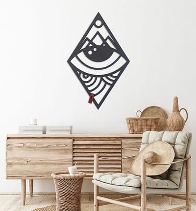 FBRK. Geometrische Boho Oog - Wood