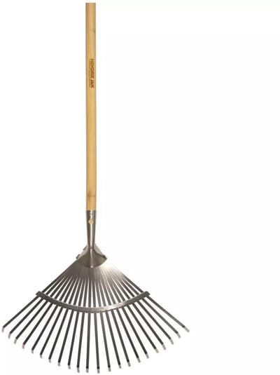 Hendrik Jan Verzinkte bladhark 440 mm met 22 tanden, essenhouten steel 150 cm en FSC-keurmerk