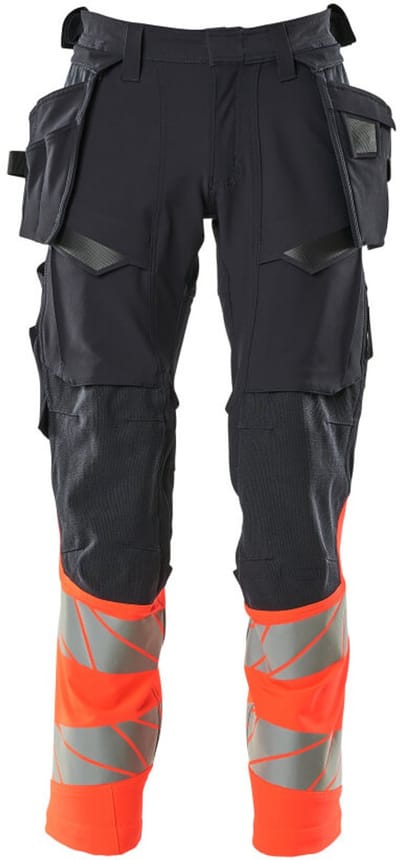 Mascot Accelerate Safe Broek met spijkerzakken 19131-711 - donkermarine/hi-vis rood - C47 - 76