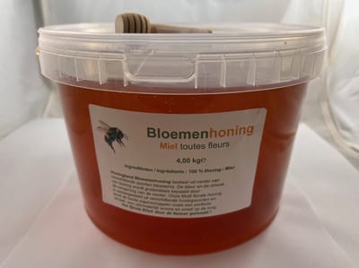 Honingland : Bloemen Honing, Miel toutes fleurs, Flower Honey, Blumenhonig ( raw ) 4,00 kg