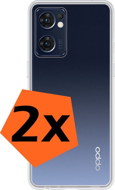 Hoes - 2 Stuks - Geschikt voor OPPO Find X5 Lite - Sterk & Shockproof - Case Siliconen - Back Cover - Telefoon Hoes - Transparant