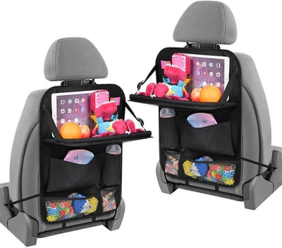 Golden crown - Auto Organiser - 6 Opbergvakken - Vouwbare Tafel - Zwart - Reizen - Accessoires - Geschikt voor SUV en Truck