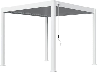 Orion terrasoverkapping - 300x300 cm - Wit - Luxe / Vrijstaande / Aluminium lamellen overkapping - Tuinprieel / Carport / Veranda / Pergola
