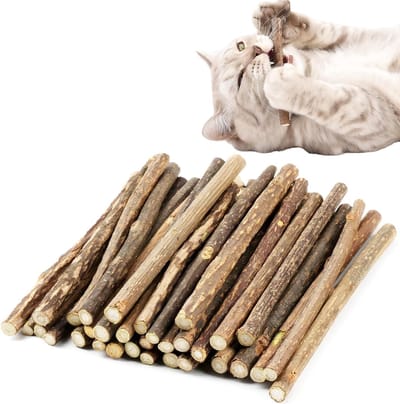 Natuurlijke Kattenkruid Sticks voor Katten, Kauwspeeltjes, Tandverzorging en Slechte Adem, Veilig en Gezond