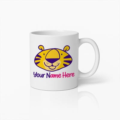 Gepersonaliseerde Tijger Mok 330ml – Schattige Dierenontwerp Koffiebeker met Eigen Naam – Leuk Cadeau voor Kinderen, Dierenliefhebbers & Verjaardagen