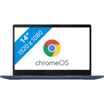 Lenovo IdeaPad Slim 3 Chrome 14M868 MediaTek Kompanio 520 Chromebook 35,6 cm (14") Full HD 4 GB LPDDR4x-SDRAM 64 GB eMMC Wi-Fi 6 (802.11ax) ChromeOS Engels Blauw
