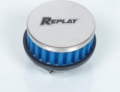 Replay luchtfilter voor auto, chroom/blauw, diameter 28/35 mm, nieuw