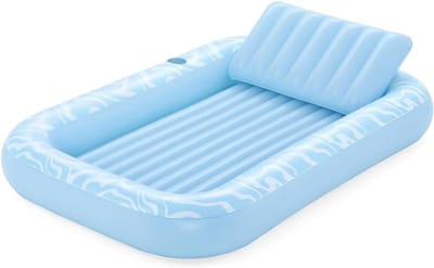 Luchtbed Zon Lounger Zwembad Drijver met Kussen en Bekerhouder