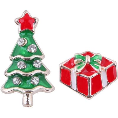 Kerstornamenten Kerstoorbellen Kerstmanmuts Rendier Kerstcadeaubox Oorbellen Meisje red
