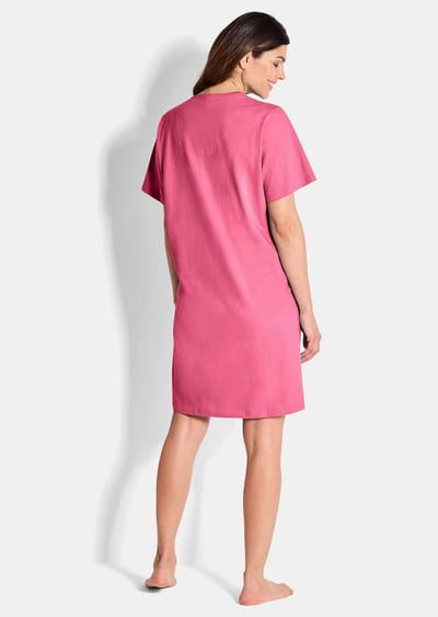 Twee nachthemden van puur katoen - pink / gedess. - Gr. 18/19 van Goldner Fashion
