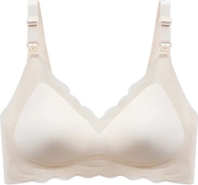 Wow Peach - Soft Seamless Voedings BH - Padded Beha - Zonder Beugel - Naadloos - Borstvoeding - Nursing - Mama - Comfort - Silky - Ademend - Kleur: Creme - Maat: Medium