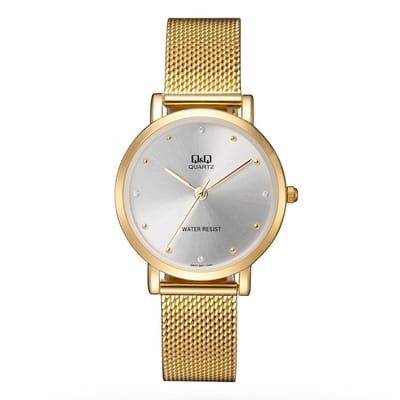 Q&Q horloge double met mesh band QA21J001Y