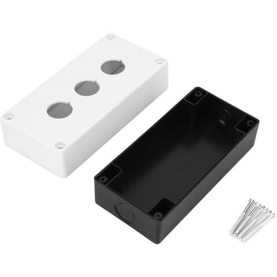 BX3 22mm Drie Gat Drukknop Schakelaar Controle Beschermende Doos Behuizing Waterdicht (Wit) wit