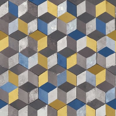 Retro behang 3d beton mozaik 36662-2