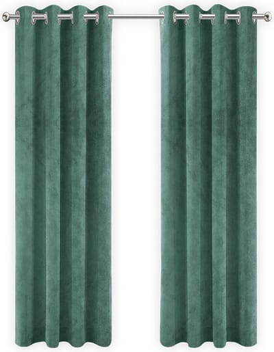 LW collection  - gordijnen - groen velvet - kant en klaar - fluweel - 290x245cm