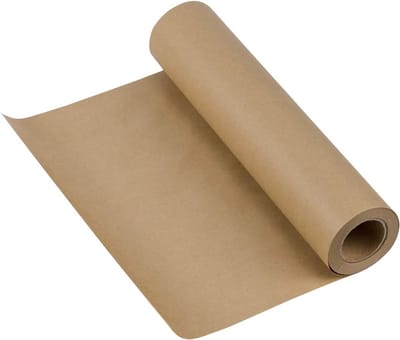 Kraftpapier bruin 2 rollen 30 cm x 30 m - natuurlijk gerecycled papier voor knutselen, kunst, schilderen, tekenen, geschenkverpakking, verpakking en clownsgebruik