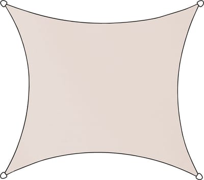 Livn Schaduwdoek Livigno Oxford Vierkant 5m Naturel - 95% UV-bescherming - Dikte doek: 270 gr/m2 - Inclusief bevestigingskoord en RVS bevestigingsringen