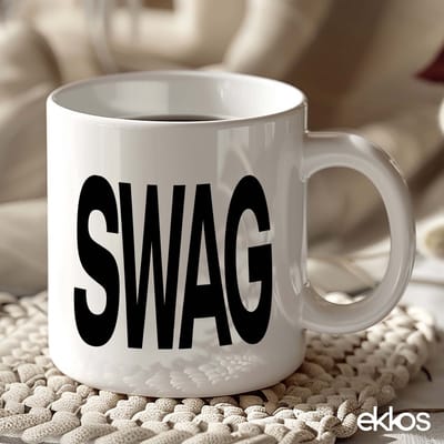 Ekkos SWAG Design Koffiemok - Grappig Cadeau Tip - Wit Keramiek - 325ml - Kado voor Hem / Haar - Lifestyle Mok - Trendy Cadeautje