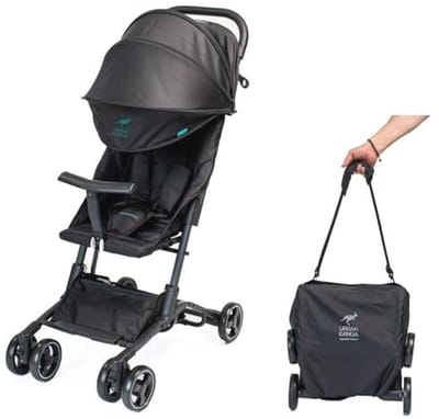 Urban Kanga Bandicoot Reisbuggy, vliegtuig, handbagage, tot 25 kg, kinderwagen (Midnight Black)