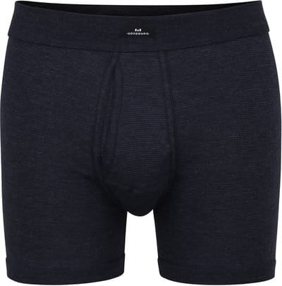 Gotzburg heren boxer lang met gulp (1-pack) - middenblauw gestreept