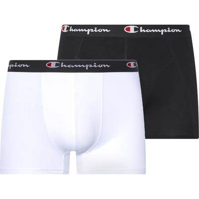 CHAMPION Set van 2 heren boxers (Wit/zwart, L)