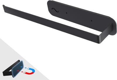 Nexvo® Vaatdoekhouder Magnetisch - Aanrecht Organiser Zonder Boren - Keuken Organizers Metaal - Ook voor Keukenpapier - Zwart - ‎29cm x 5cm x 8cm