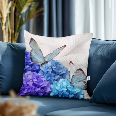 Boraboi® Luxe Decoratieve Kussenhoezen set van 2 , Zachte Suède Touch 50x50cm -(Paars,Blauw,Crème kleur)