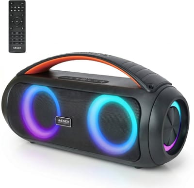 Haeger Cool Boom Speaker - Met Afstandsbediening - 29 uur Batterijduur - Bluetooth - Draagbaar - Boombox - Draadloos - Draadloze - Muziek Box