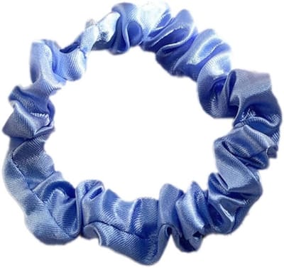Set van 3 Zachte Satijnen Haarbanden voor Vrouwen - Elastische Scrunchies in Blauw, Ideaal voor Alle Haartypes en Stijlen