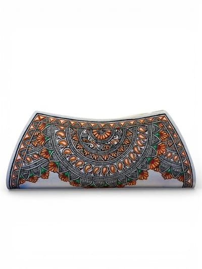 N3 Collecties Dames clutch/tasje in Madhubani handgeschilderde stijl, veelkleurig