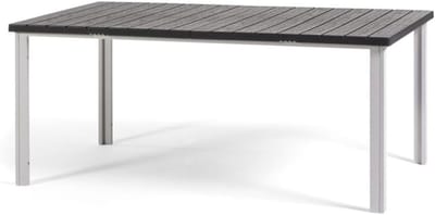 Tuintafel - Eettafel buiten - Gezellig buiten eten - Gepoedercoat staal - 180x90 cm - Leisteenwit