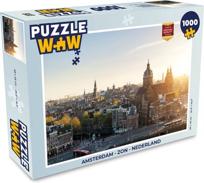 Puzzel Amsterdam - Zon - Nederland - Legpuzzel - Puzzel 1000 stukjes volwassenen