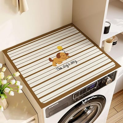 Wasmachinehoes Stofbestendige Hoes Diatomeeënaarde Waterabsorberend Kussen Zonder Wassen Zonnescherm Koelkast Nachtkastje Hoes Handdoek 60*60cm beige