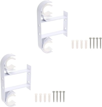 Gordijnroede Houders - Steunen Raambekleding - Ophangen Gordijnen - Versterkt Aluminium - 25-28 mm - Wit