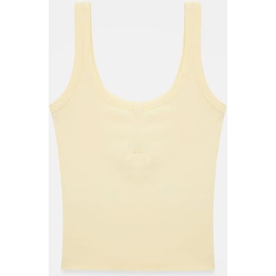 Geribbelde Crop Cami Blouse