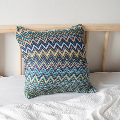 Gebreide Kussenhoes Zacht Boho Oranje Groen Velours Kussensloop 45x45cm Voor Woondecoratie Woonkamer Slaapkamer Linen 45*45(CM)-1Pcs