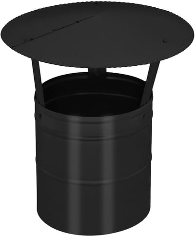 KOTARBAU® Schoorsteenkap, Schoorsteenafdekking, Verzinkt Staal en Poedergecoat Staal, ? 200 mm, Zwart, Regenhoes voor Schoorsteen, Rookkanaal Kap, Schoorsteenkappen, Rostbestendig