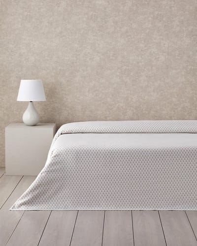 English Home zomerdeken - Pure Leaves - Elegance Bedsprei - Eenpersoons - Dunne Zomerdeken - Katoen - 150x220 cm - Beige