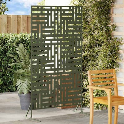 vidaXL - Privacyscherm - 100 - x - 50 - x - 180 - cm - Staal - Olijfgroen