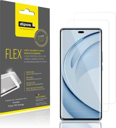 dipos – 2x Beschermfolie geschikt voor Huawei Enjoy 70X Energy | 3D Full Cover Screenprotector | 100% Passend