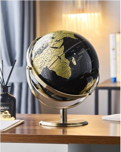 Bolmans - Globe - Decoratie - Home Decor - 25cm - Huis Decoratie - Kamer Decoratie - Kantoor Decoratie - Wereldbol - Luxe Decoratie - Luxe Metalen Globe - Ideaal voor een Verjaardagscadeau