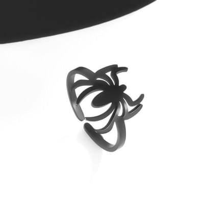 Hete Verkoop Europees en Amerikaans Trendy Item Donkere Stijl Platte Snede Holle Spin Roestvrij Staal Ring gray