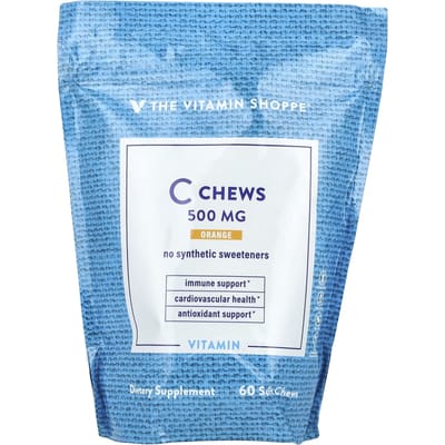 The Vitamin Shoppe, Pastilles à croquer Vitamine C, Orange, 500 mg, 60 pastilles molles à croquer