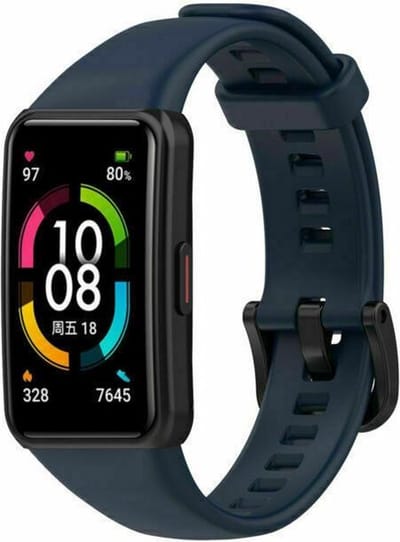 Siliconen Smartwatch bandje - Geschikt voor Huawei Band 6 siliconen bandje - donkerblauw - Strap-it Horlogeband / Polsband / Armband
