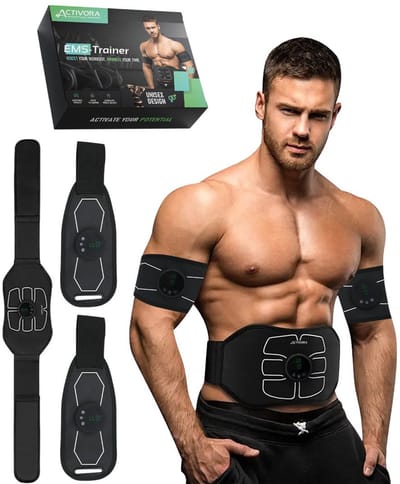 Activora EMS Trainer - Inclusief Armspieren trainer - Buikspiertrainers elektrisch - Ab trainer - Buiktrainers - Spierstimulator - Zweetband buik - Afslankband